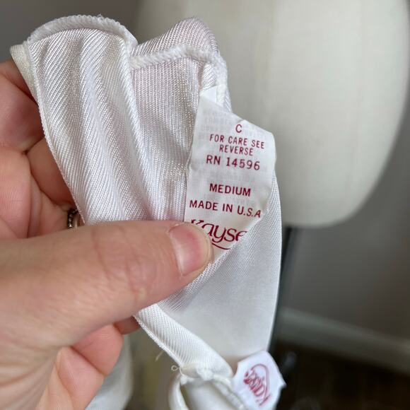 Kayser Vintage White Lace Full Slip Nightgown Dress Bridal Lingerie Y2K M - Picture 7 of 10